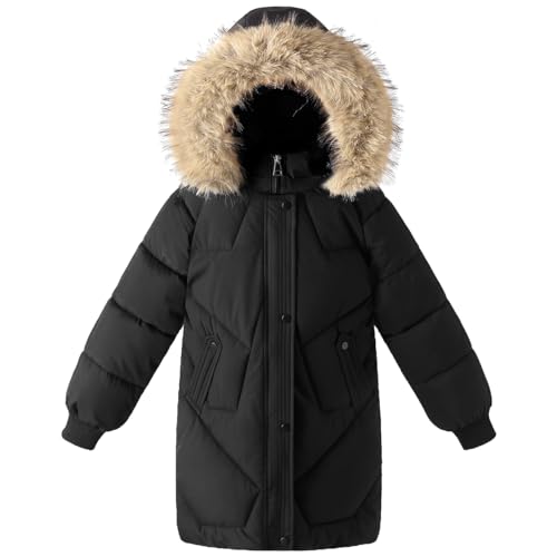 Girl Dress Coat Long Puffer Jacket Winter Havyweight Padded Kids