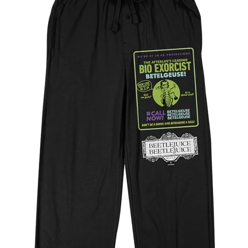 Beetlejuice 2 Bio Excorcist Ad Men's Black Sleep Pajama Pants2