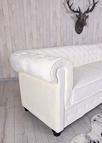 Ecksofa Sofa Samt Couch Chesterfield Wohnzimmercouch Retro Sitzgarnitur Polstergarnitur fha063 Palazzo Exklusiv – Bild 4