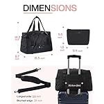 Weekender Bags for Women, BAGSMART Travel Duffel Bags with Shoe Compartment,Personal Item Travel Bag for Airlines, Carry on Overnight Tote Bag with Toiletry Bag(Black,2pcs) - Image 3