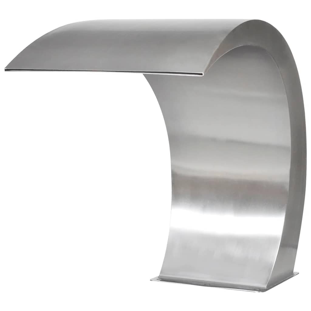 Cascata da giardino in acciaio inox, per piscina e laghetto, 45 x 30 x 60 cm, fontana per balcone, terrazza, interni ed esterni, con kit di collegamento per pompa