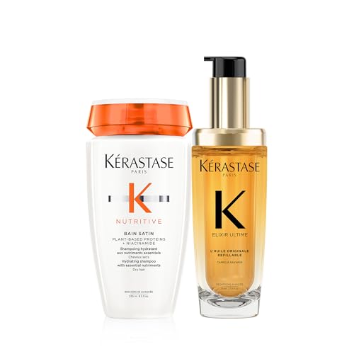 Kérastase Shampoing Bain Satin et Huile pour Réparer les Cheveux Très Secs