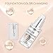 Liquid Foundation Cream,Flawless Foundation,Warm Skin Tone Flawless Colour Changing Foundation Makeup,Concealer Cover Cream,Base Nude Face Moisturizing Liquid Cover Concealer for Women Girls