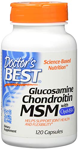 Doctor's Best | Glucosamin-Chondroitin MSM mit OptiMSM | 120 Kapseln | glutenfrei | sojafrei
