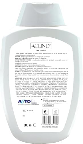 Aclind Anti-Hair Loss Shampoo Women Vegan 300 ml Anti Hair Loss Shampoo Promotes Hair Growth and Activates Hair Root Against Hair Loss For All Hair Types Dermatologically Tested - Image 4