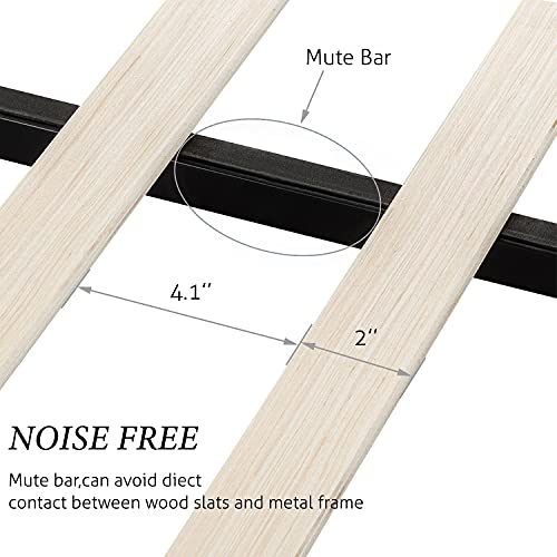 Allewie King Size Modern Platform Bed Frame with Deluxe Wingback