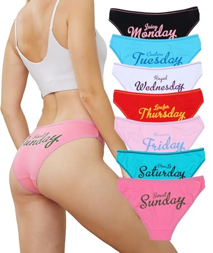 Culottes de bikini en coton pour femme Buankoxy - Lot de 7 slips confortables