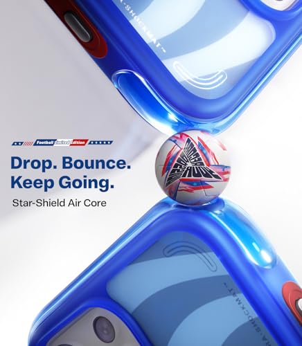 Image of TORRAS World Cup Spirit Inspired, Football Limited Edition Ostand Q3 Air for iPhone 16 Pro Case & 360 Magnetic Stand, Fit for MagSafe, Mil-Grade Drop Tested, Camera Control Button, Starlight