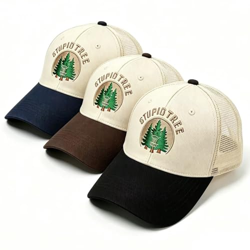 Image of OOMOO Disc Golf Snapback Cap - Distressed Mens & Womens Hat - Stupid Tree Theme