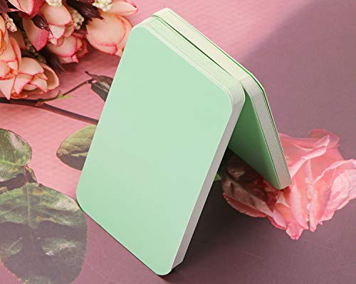 Tupalizy 100Pcs Small Blank Paper Message Note Business Cards Double-Sided Mini Greeting Place Name Vocabulary Word Flash Cards Graffiti Scrapbookings Diy Gift Tags Label (Light Green) #TOP4
