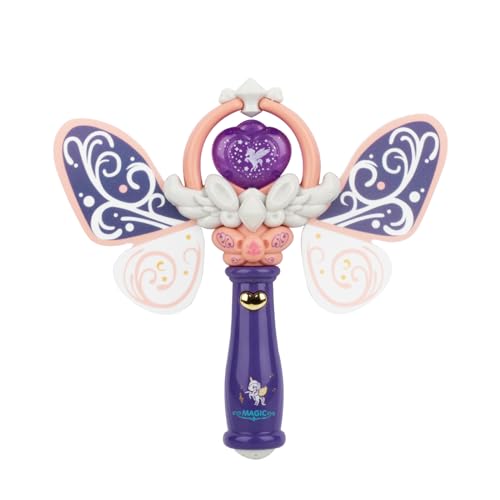 STCENHAI Princess Toys Girls Magic Wands: LED Light Up Flashing Fairy Wand Toy Dress Up Cool Birthday Gifts for Girl 4 5 6 7 8 Year Old 6-8 Halloween Cosplay Party Favors Butterfly Kids Toy Age 5-7
