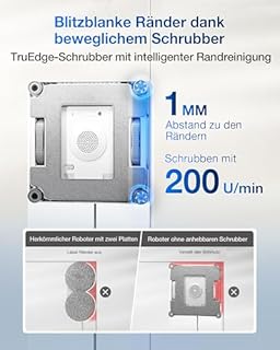 ECOVACS WINBOT W2S Omni Fensterputzroboter mit Multifunktionsstation, intelligenter Bis-an-den-Rand-Reinigung mit TruEdge™, Aufladen während des Betriebs, DREI Wasserdüsen, 12-stufigem Schutz