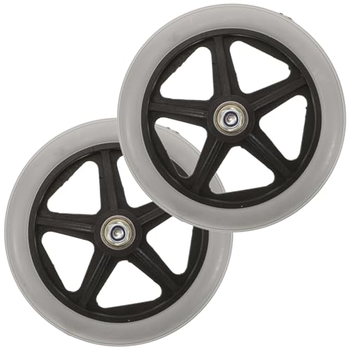 UTHCLO 2個 車椅子のユニバーサルホイール アクセサリー 部品 車椅子の小車輪交換 固体 ために 正面 車椅子の車輪 Iii 屋内 交換用ホイール 小さい 鋼 Grey