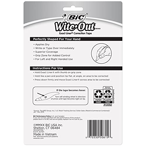 Bic WOTAPP41W Wite-Out Brand Exact Liner Correction Tape thumb #1