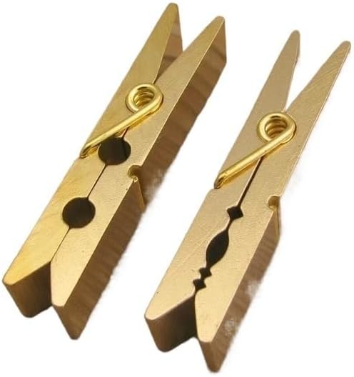 Clothespins for Laundry 10PCS Brass Clip Ticket Clips Wallet Clothes Pin Copper Binder Clip(SizeB)