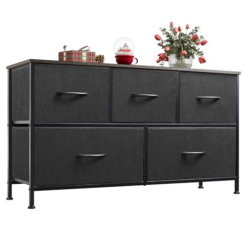 WLIVE Commode en Tissu pour Chambre, Double Commode 6 Tiroirs, Tour De Rangement avec Bacs en Tissu,...