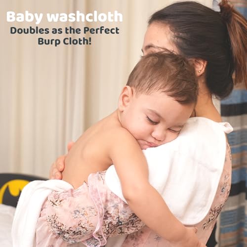 Image of Zoane Creatione Premium Baby Wash Cloths for Babies - Ultra-Soft, Highly Absorbent, 500 GSM, 10x10 in, Pack of 6, Baby washcloths for Newborns and Toddlers - Multi