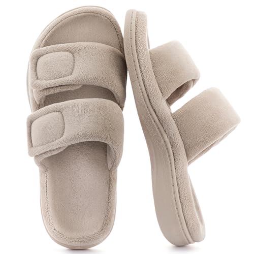 RockDove Womens Dual Strap Arch Support Adjustable Slide Slipper with