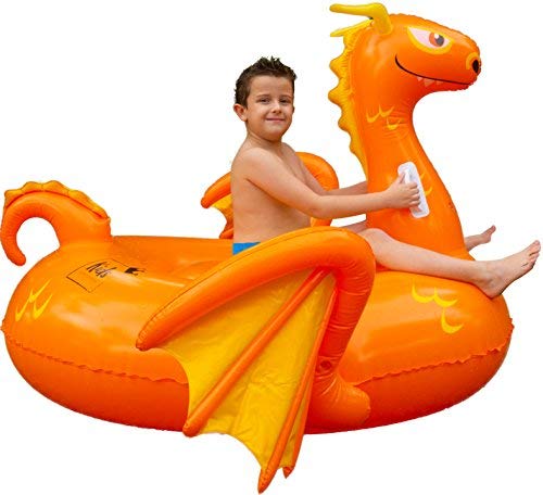 Floatie Kings Kids Dragon Party Pool Float - Premium Ride-on Inflatable