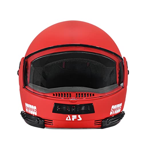 Image of Studds Ninja Pastel Plain Flip Up Full Face Helmet (Matt Sports Red, L)