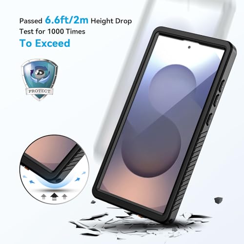 Image of Lanhiem for Samsung Galaxy S25 Ultra Case, IP68 Waterproof Dustproof, Built-in Screen Protector, Rugged Full Body Shockproof Protective Cover for Galaxy S25 Ultra 5G 6.9 Inch, Black