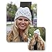 Funky Junque Bedazzled Rhinestone Beanie for Women Sparkly Embellished Soft Stretchy Knitted Winter Hat Warm Stylish - Rhinestone Crystal - White