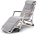 FWZJ Krzesło rozkładane krzesło wypoczynkowe o zerowej grawitacji, łóżko przerwa na lunch codzienne leżaki do ogrodu na zewnątrz patio leżaki łóżko leżak obciążenie do 150 kg z poduszką pod głowę, szare