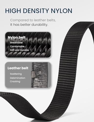 GEIT Men's Nylon Ratchet Belt, 1 3/8" Adjustable Web Belt with Slide Click Buckle for Casual Golf Work2