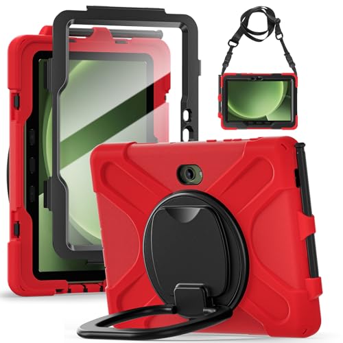 Coque Samsung Tab Active4 Pro rouge antichoc avec film écran intégré
