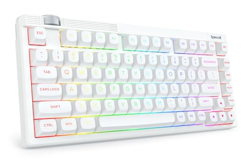 Image of Redragon Wireless Mechanical Keyboard Creamy, Custom 75% Design, White