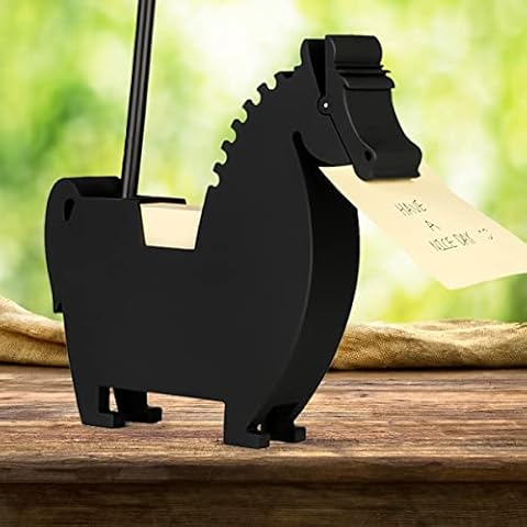 Memo Holder for Desk Multi-Functional Desktop Note Pad Note Dispenser Horse Gift for Women Pen Holder Note Clip Notes Bock of 200 Blanks,2 Packs Cover