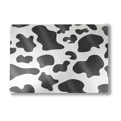 Glossy Glitter Laptop Skin Compatible with Surface Laptop 7 15" (2024) - Cow Print - Premium 3M Vinyl Protective Wrap Decal Cover - Easy to Apply | Crafted in The USA by MightySkins