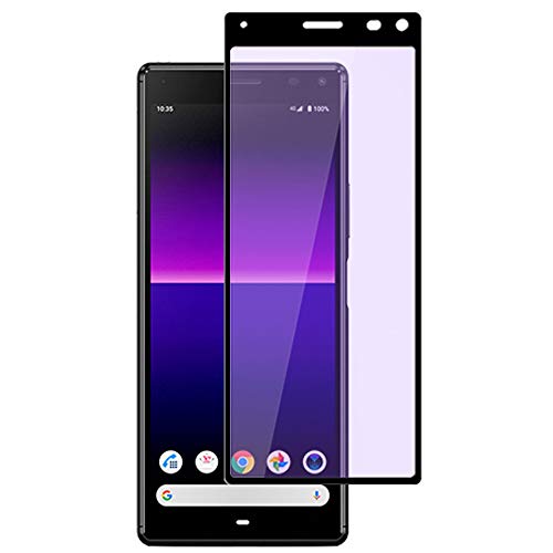 xperia5 強化ガラスフィルム ブルーライトカット xperia 5 SO-01M ソフトフレーム保護シート xperia5 SOV41 画面保護シール スマホ画面保護シール xperia 5 (対応機種 Xperia 5)ブラック