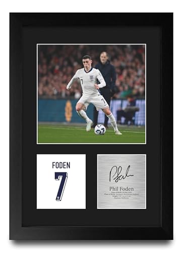 Photo dédicacée Phil Foden A4 encadrée : le cadeau idéal pour supporter du foot anglais