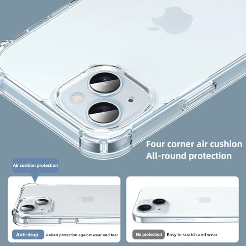 DEREAFF Case for iPhone 15 Plus (6.7-Inch), Clear 15 Plus Case Hard PC Back & Soft TPU Shockproof Anti-Scratch Phone Bumper Cover for iPhone 15 Plus - Clear - Image 5