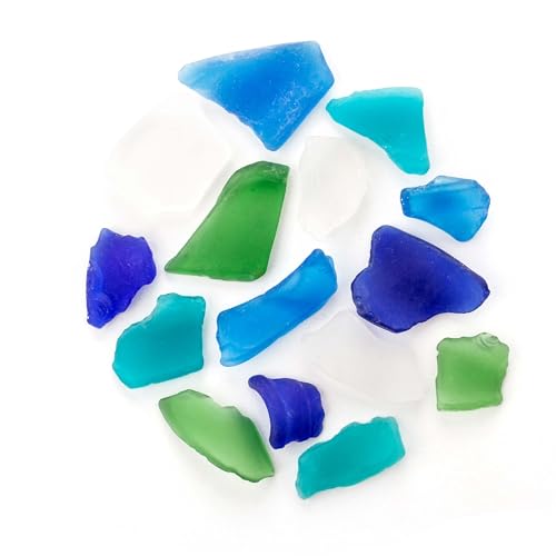 Galápagos (05138) Aquarium Sea Glass – Tumbled Decorative Glass for Aquariums, Terrariums, Crafts, Vases, and Home Decor, 4 lb Bag, Atlantic Mix