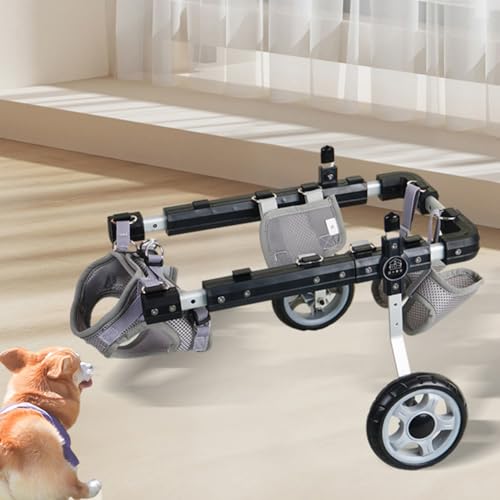 Silla de ruedas ajustable para perros con soporte protector de pecho para rehabilitación 2