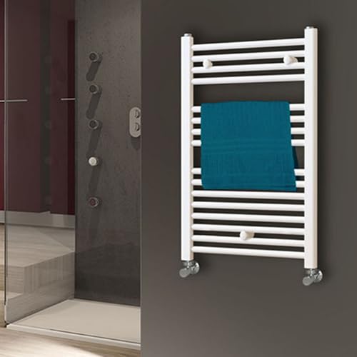 Miniatura 4 de Kibath L305474 Toallero Secatoallas Radiador Para Integrar En Circuito De Agua Caliente, Tubos De Acero Con Acabado Lacado En Blanco 800x500. Válido Para Red De Calefacción Estandar
