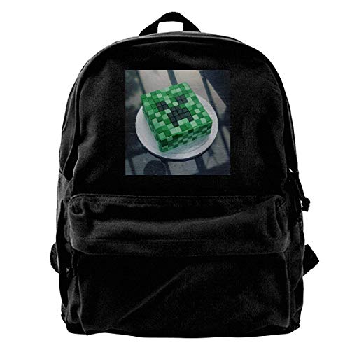 Fashion Casual Canvas BookbagCreeper AW Man School Bacpack Lightweight Black Backpack