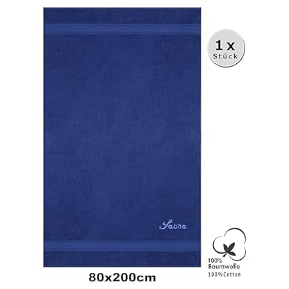 Betz Saunatuch Saunahandtuch Saunatücher France 100% Baumwolle Größe 80x200 cm Farbe Marine – Bild 3