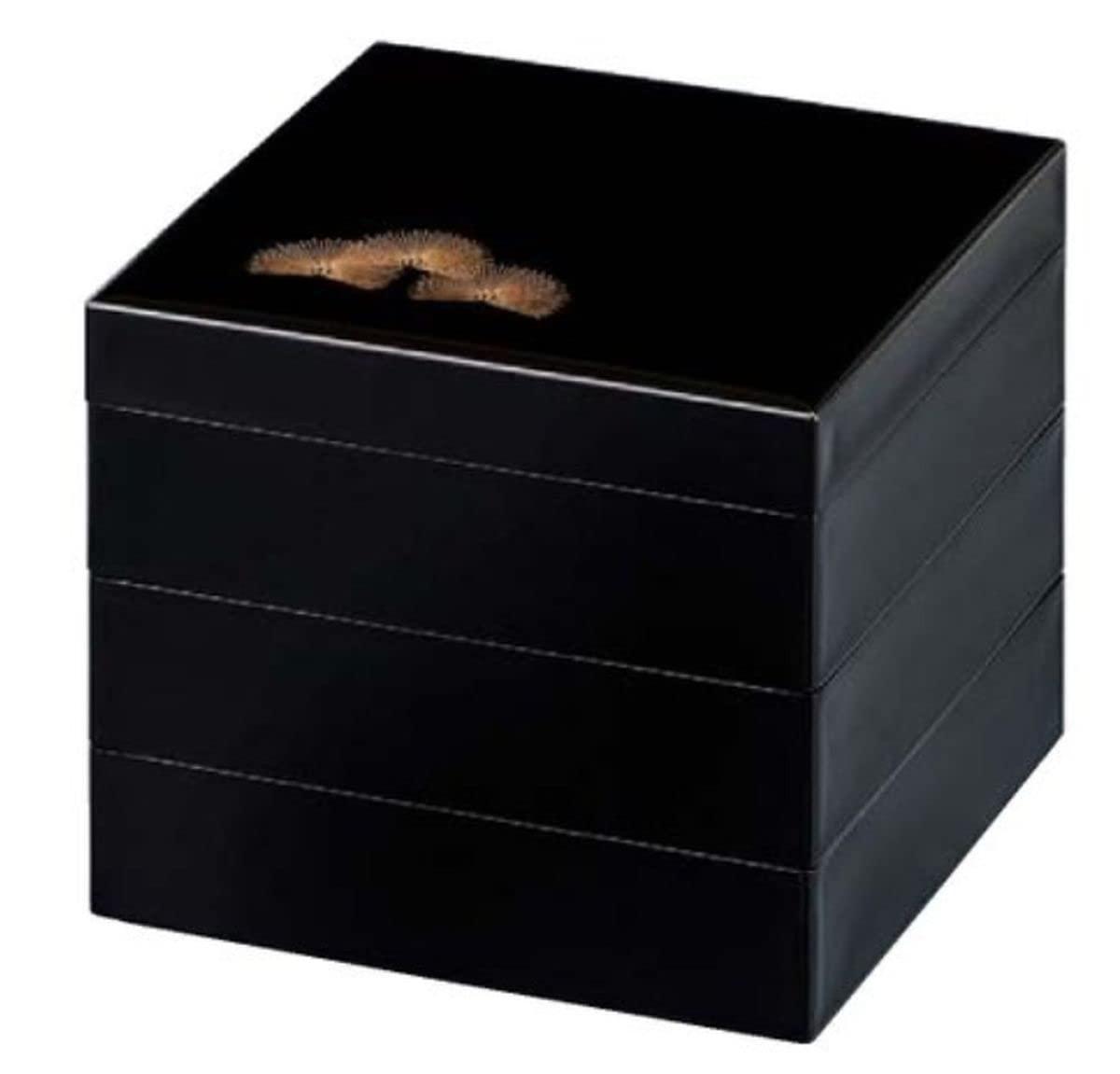 J-kitchens 行楽弁当箱 （ 弁当箱 ） 日本製 3段 6.5寸 和 紙 黒木目内