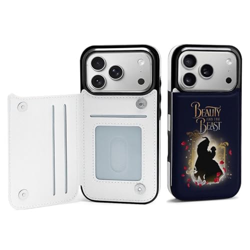 iPhone17Pro用ケース 手帳型 美女と野獣 アイフォン17Pro用ケース 手帳型 財布型 スマホケース 軽量 おしゃれ 背面カード収納 スタンド機能 携帯カバー