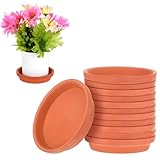 12 Pack 4.5 Inch Clay Trays, Durable and Thicker Terracotta Flower Pot Saucers...