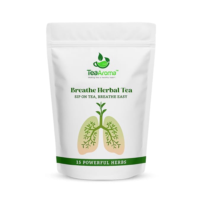 Tea Aroma - Breathe herbal | Completely Natural Mullein, Eucalyptus, Echinacea,Ginger, Nettle, Tulsi, Thyme leaves | 50 g