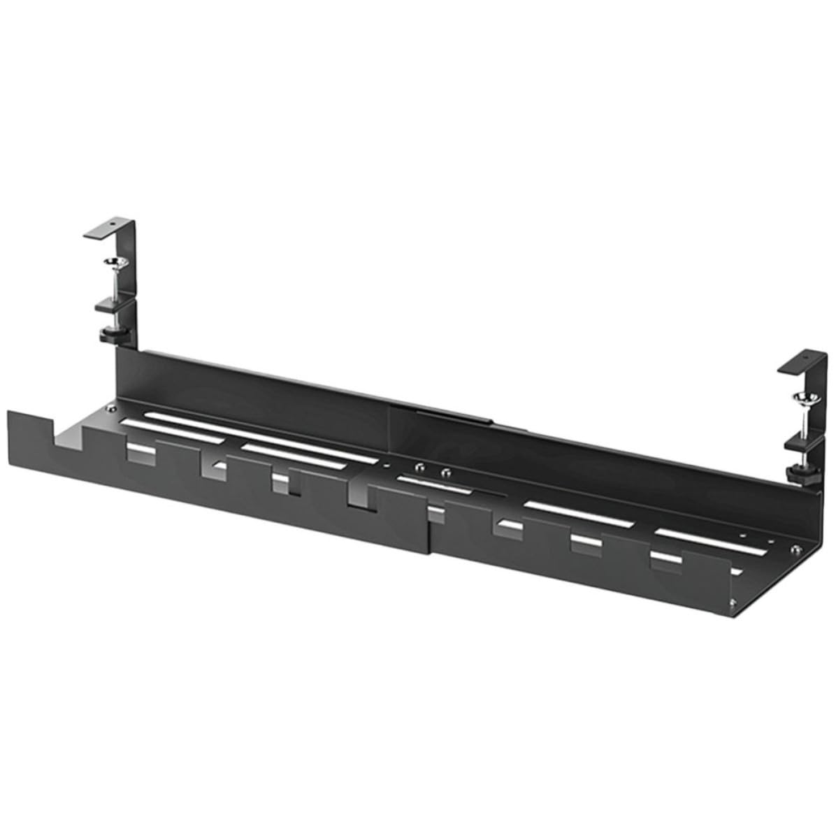 Kabelmanagement unter Schreibtisch, aus Kohlenstoffstahl, Schwarz