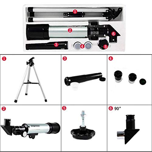 Telescopio infantil para principiantes con trípode ajustable y lente de 50 mm miniatura 2