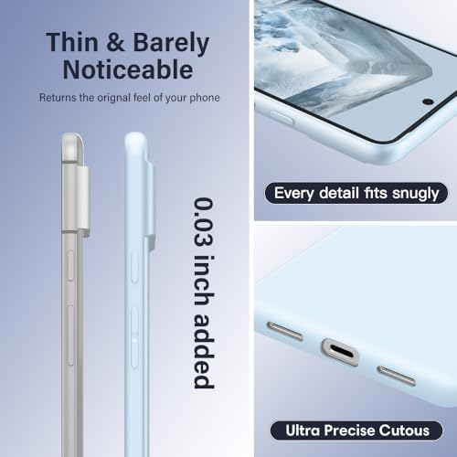 Image of X-level for Google Pixel 8 Case Slim Fit Soft Flexible TPU [Guardian Series] Ultra-Thin Grip Matte Finish Coating Phone Back Cover Light Shockproof Protective Case for Women Men-Lightblue