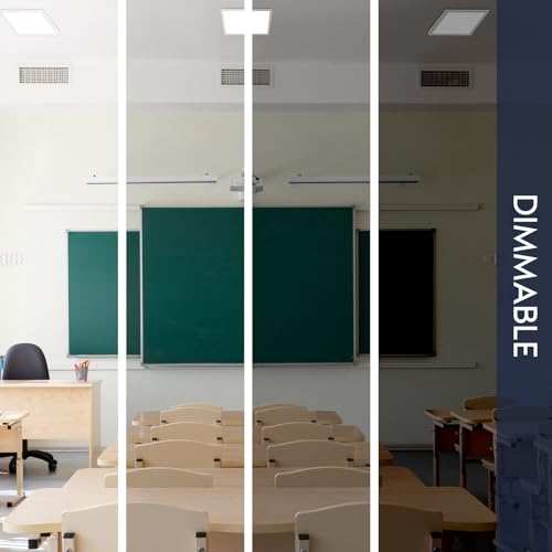 luxrite 1x1 ft slim surface mount panel recessed lighting 5 color temperature options 2700k-5000k dimmable led panel light 140018002200 lumens 10w-20w edge lit damp rated etl listed