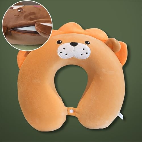champracer Nackenkissen, Cartoon Tier Reisekissen Memory Foam Nackenkissen Nackenstütze, Niedlich Kinder Nackenkissen Erwachsene U-Geformte Nackenstützkissen für Reisen (Wolkenhund,30x30 cm)
