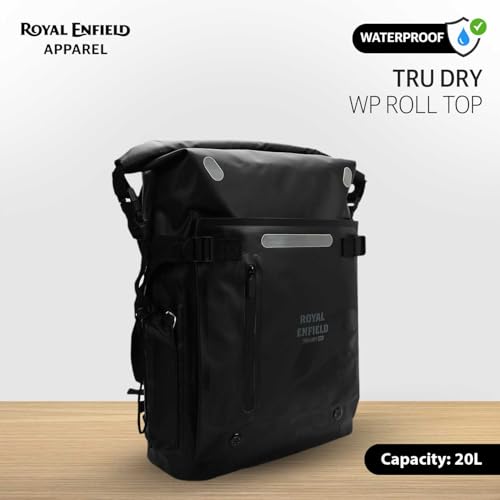 Royal Enfield Store Royal Enfield Tru Dry WP Roll Top Bag 25L Black - Image 3